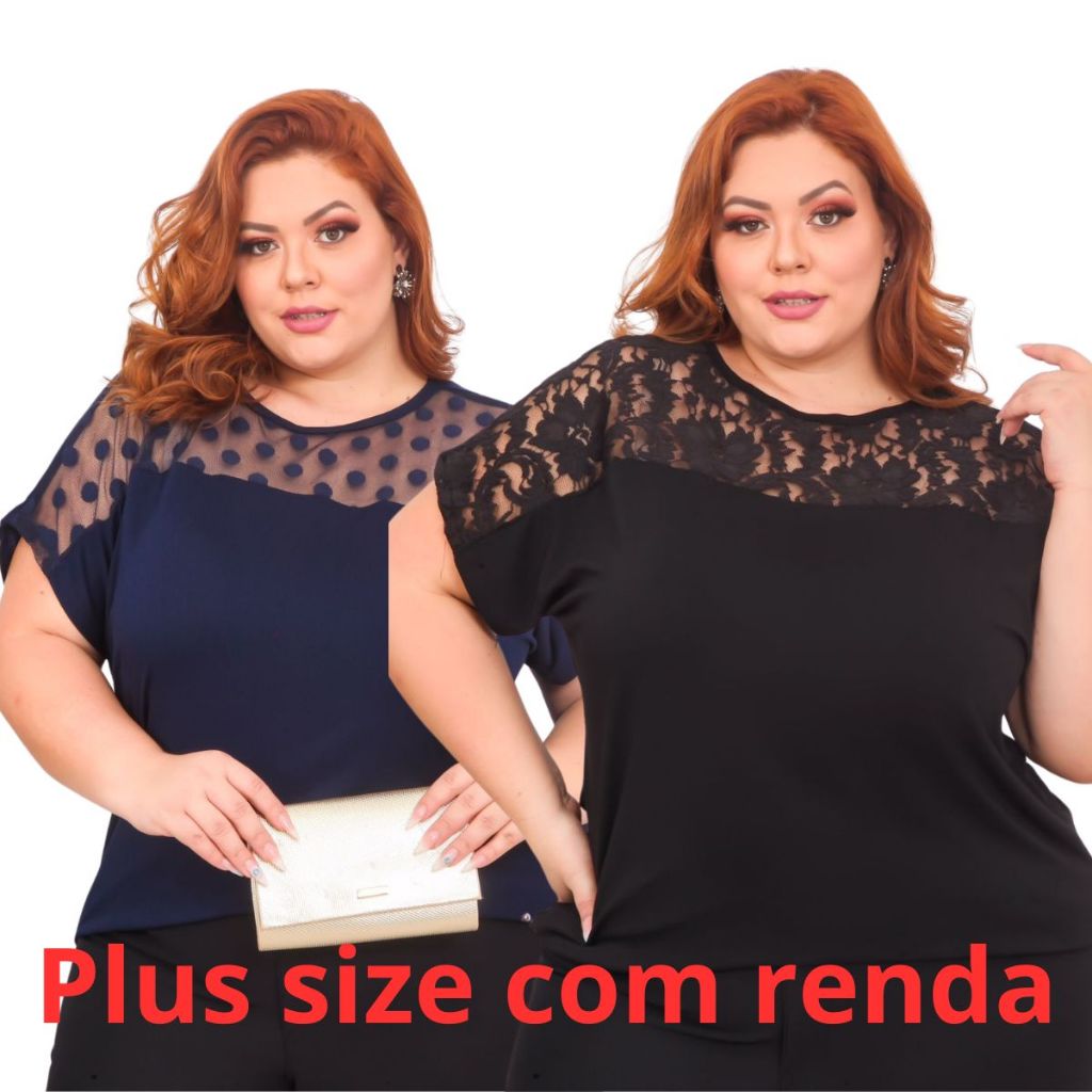 Blusa Plus Size Elegante Com Renda Premium Viscolaycra dia a dia g1 g2 g3 Moda Maior em Oferta na Shopee