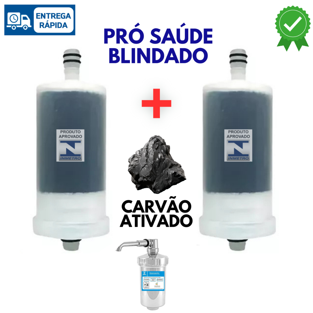 VELA REFIL CARVÃO ATIVADO BLINDADO KIT 2 PEÇAS em Oferta na Shopee