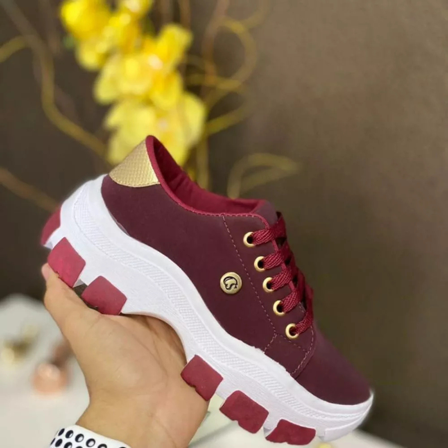Promoção Tênis Plataforma Feminino Casual do 34 ao 39 Confortável Promoção
