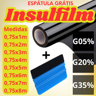 Película Tipo insulfilm Automotiva Residencial Vidro Janela Porta Blindex G5 G20 G35 Espátula grátis