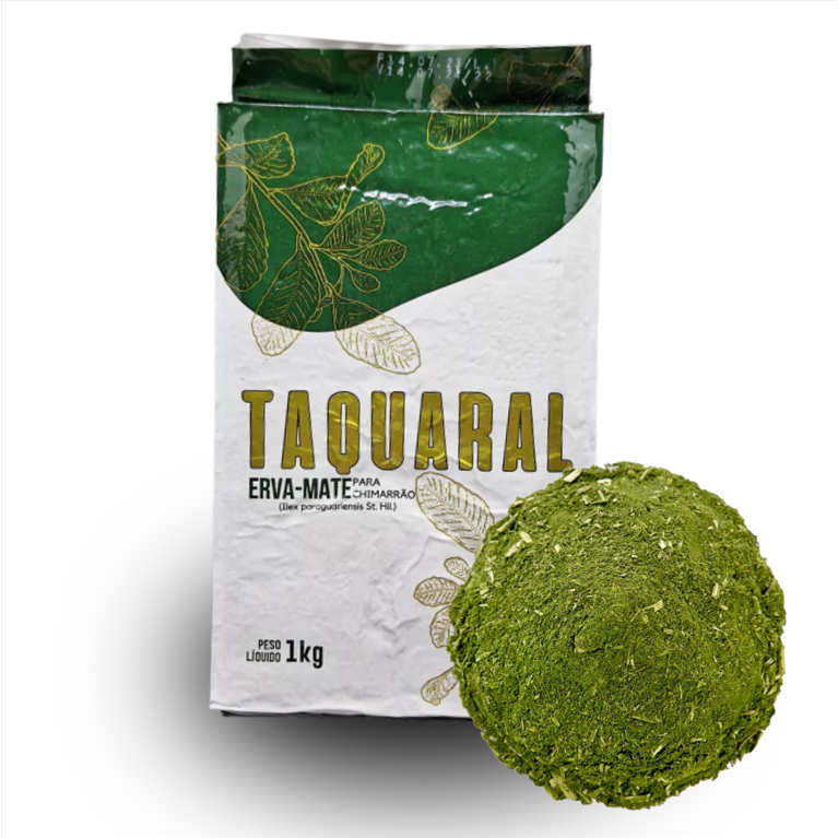 Erva Mate Taquaral 1kg Tradicional A Vácuo Sem Açucar Natural Chimarrão Verdinha Fresquinha Saborosa