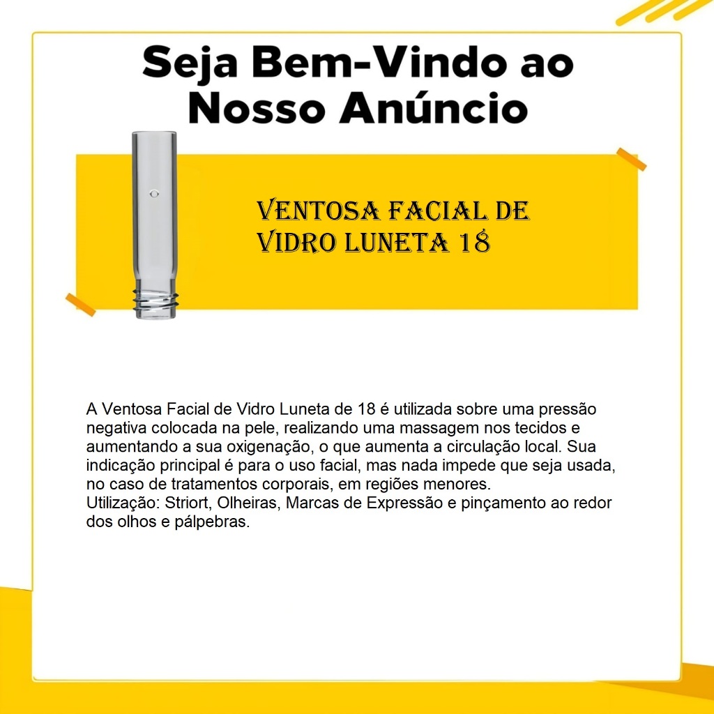 Ventosa De Vidro Facial Luneta De 18mm Para Vácuo Endermo
