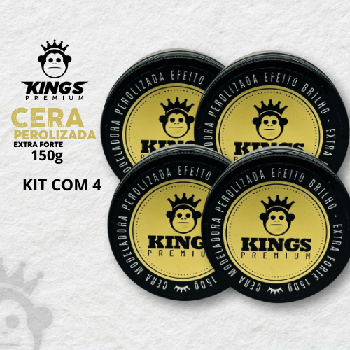 Kit c/04 unidades Cera Modeladora Perolizada 150g - Kings em Oferta na Shopee