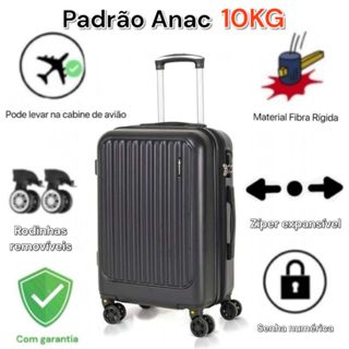 Mala De Viagem Bordo 10kg 18KG Pequena Média Polipropileno Rígida Rodinhas 360 Com Zíper Expansivel em Oferta na Shopee