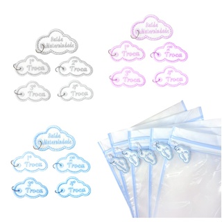 Kit 5 Tags Para Saida Maternidade Bordada Identificação De Troca Para Saquinho em Oferta na Shopee
