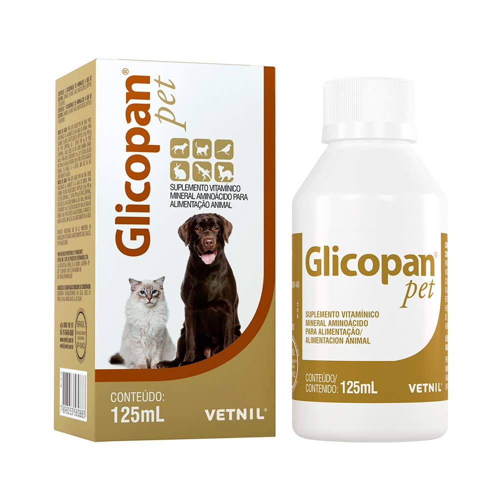 Glicopan Pet Suplemento Vitamínico Mineral 125ml - Vetnil em Oferta na Shopee
