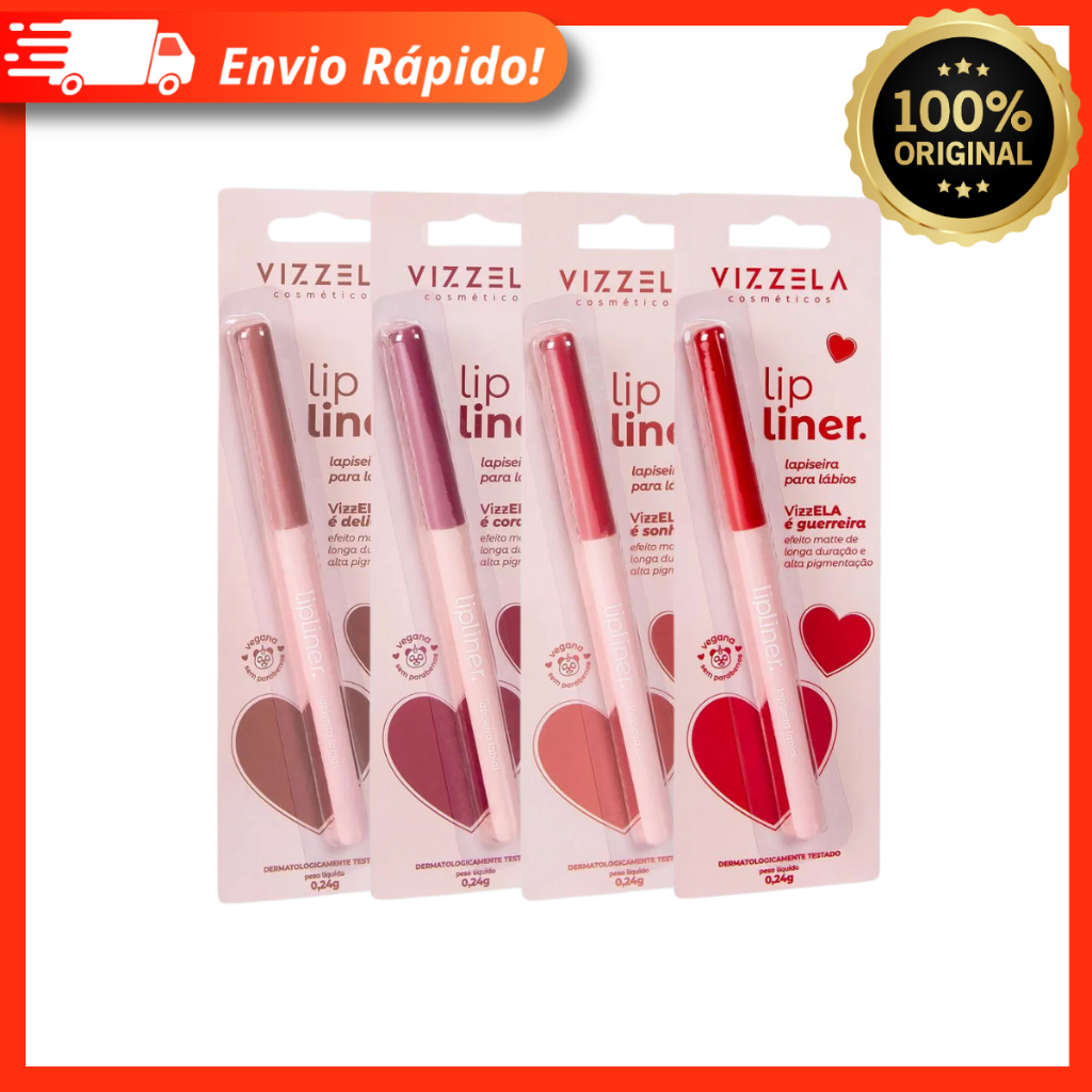 Lapiseira Labial Retrátil Lip Liner - Vizzela Cosméticos 100% Original Lápis de Boca