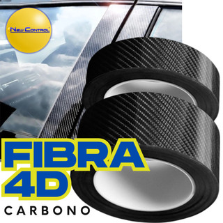 Adesivo fibra de carbono preto 4D varias medidas