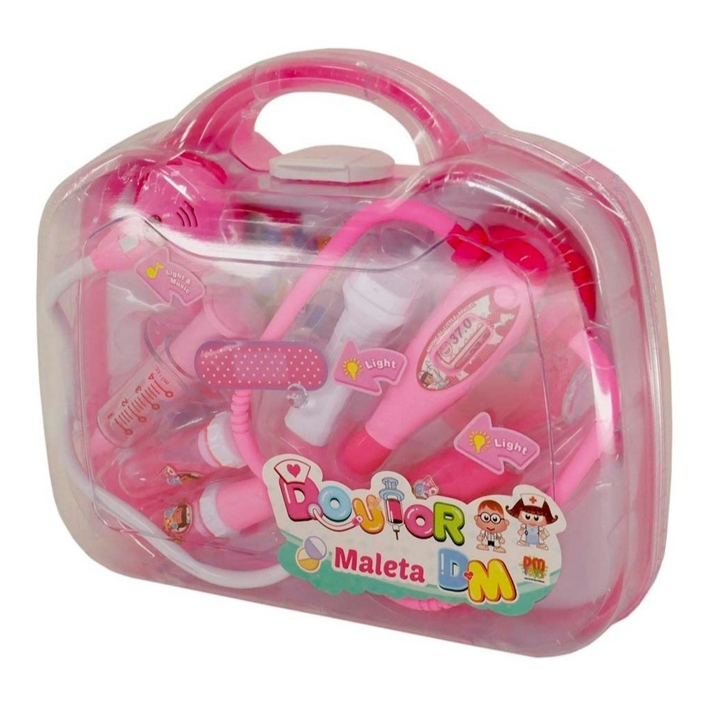 Maleta Doutora Médica Kit com Luz e Som Brinquedo Infantil Menina Crianças Dm Toys DMT5583
