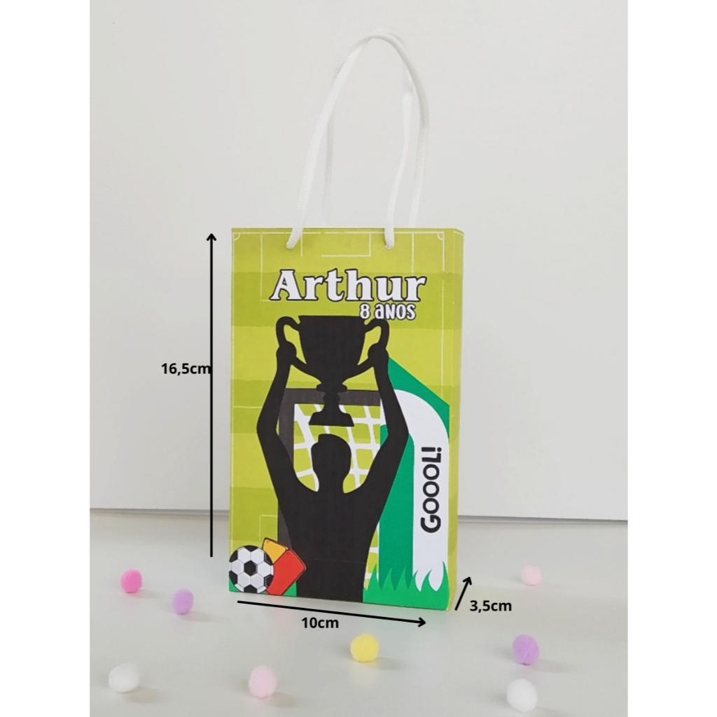 Sacolinha personalizada Festa Futebol - Festa Infantil - Aniversário Futebol - Lembrancinha