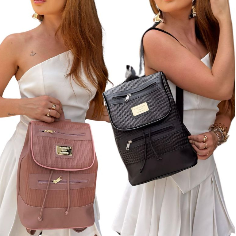 Kit 2 Mochilas Femininas Reforçadas Versátil Design Texturizado Moda Casual em Oferta na Shopee