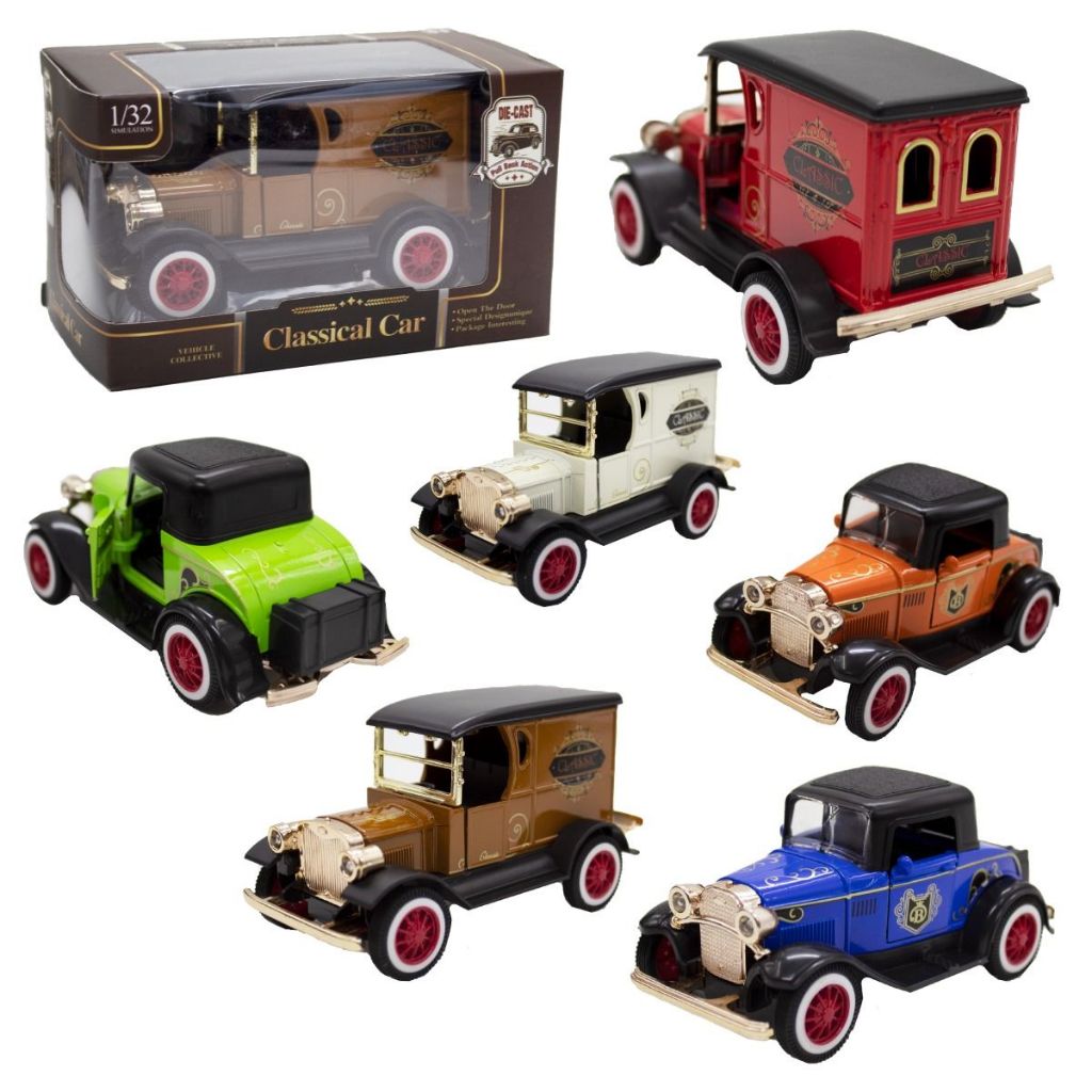 Carro Miniatura Metal Clássico Antigo Vintage Fricção 1:32