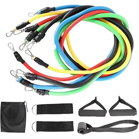 Kit 11 Peças com Elástico Extensor para Treino Funcional Pilates Exercício Pegador Crossfit Em Casa em Oferta na Shopee