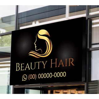 Placa de Salão de Beleza Fachada - 1mx70cm e 70cm x 50cm em Oferta na Shopee
