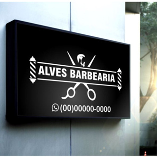 Placa de Barbearia Fachada - 1mx70cm e 70cmx50cm em Oferta na Shopee