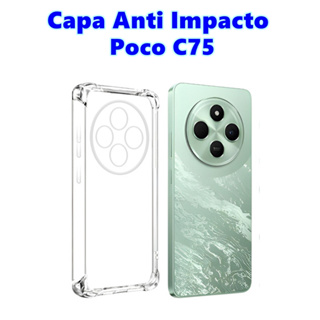 Capa Transparente Poco C75 Anti Impacto Capinha De Silicone Para Xiaomi Pocophone C75 Com Borda em Oferta na Shopee
