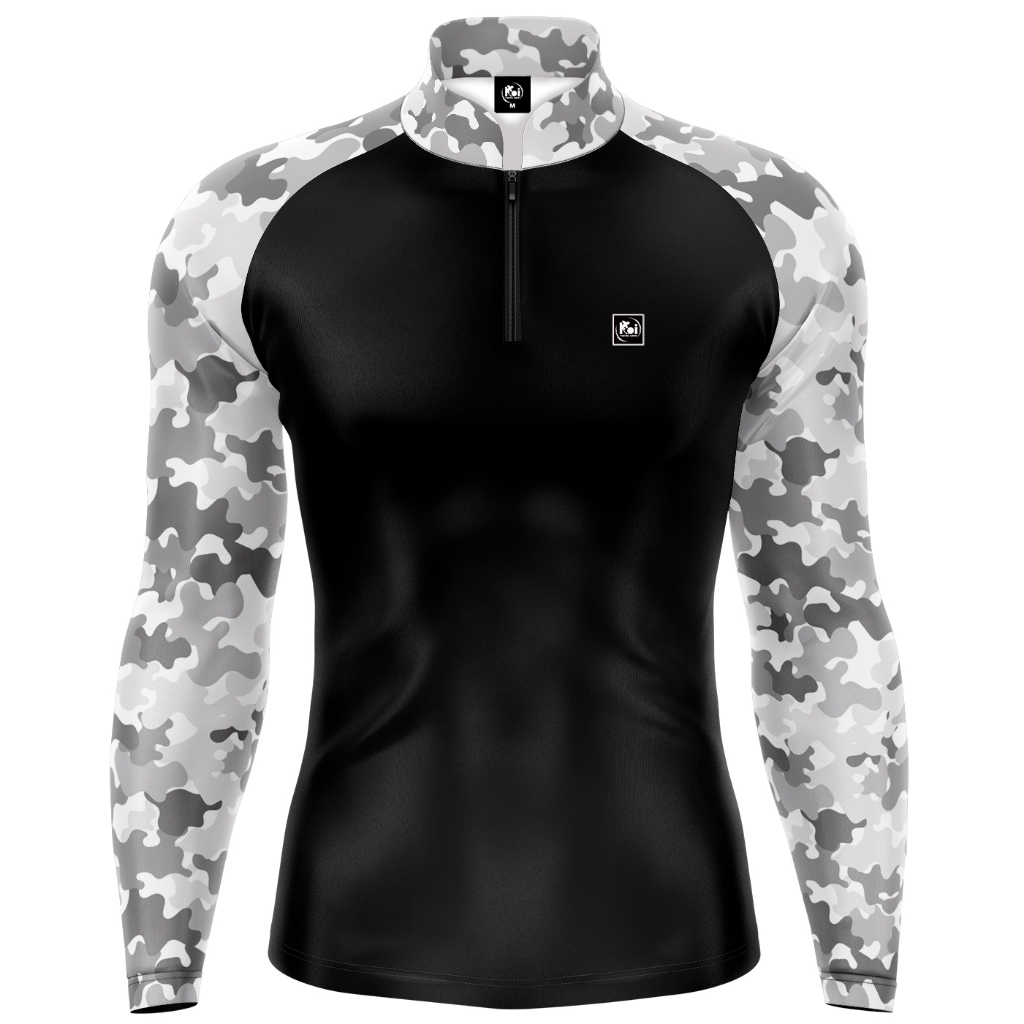 Camiseta Camisa Blusa Casual Pesca Agro Militar Branco Com Zíper Proteção Uv50+ em Oferta na Shopee