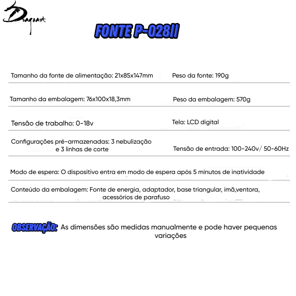 Fonte de Tatuagem P-028|| com Entrada para Duas Máquinas — imagem 2 de 2