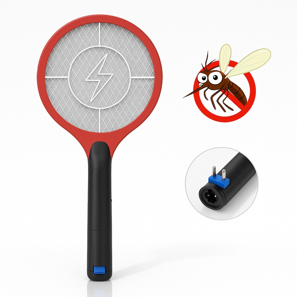 Raquete Elétrica Mata Mosquito Muriçoca Pernilongo Inseto Bivolt Alta voltagem Energia Potente