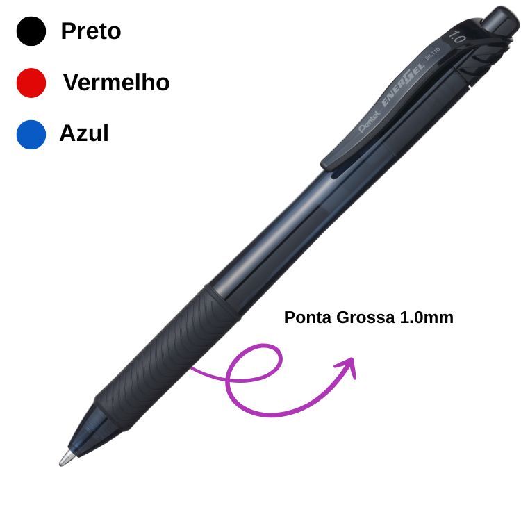 Caneta Energel X Retrátil 1.0mm BL110 PENTEL em Oferta na Shopee