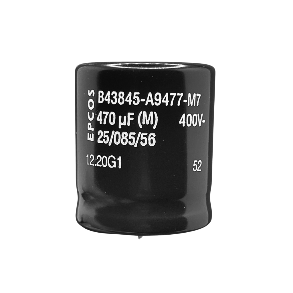 CAPACITOR ELETROLÍTICO 470UF/400V SNAP-IN 85º 35X40MM S.B43845-A9477-M7 EPCOS