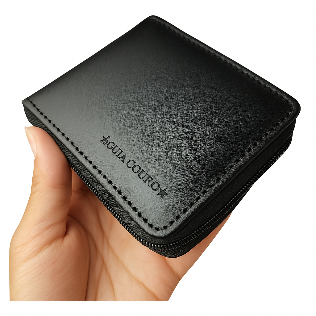 Carteira Masculina Couro Original Completo Presente Para Homem Fecho de Ziper Altissima Qualidade Pronta emprega em Oferta na Shopee