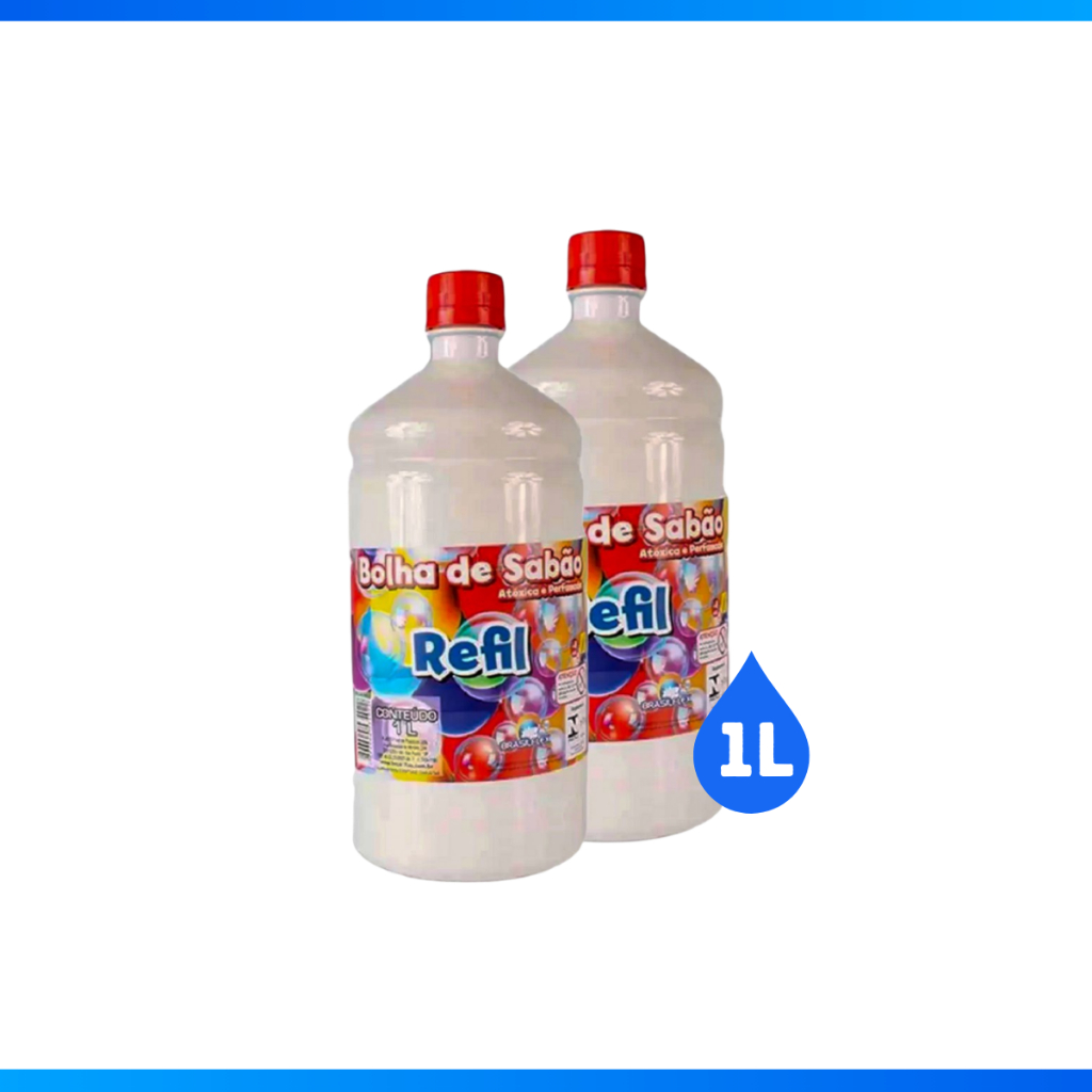 Refil Bubble Liquido P/ Maquina De Fazer Bolhas De Sabão 1 Litro
