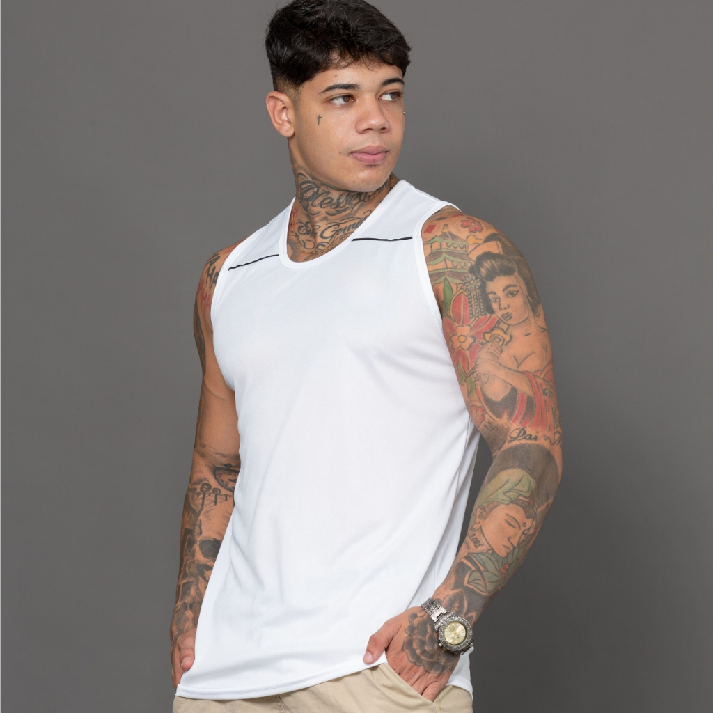 KIT 3 REGATA DRYFIT LISA  MASCULINA TREINO CORRIDA CAMISETA ACADEMIA CAMISA CORRIDA