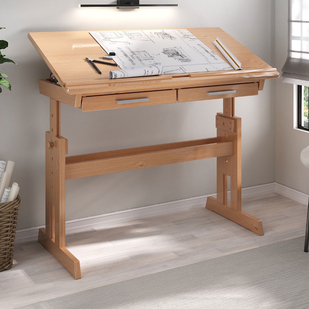 Escrivaninha Mesa de Desenho Olivia em Madeira Maciça em Oferta na Shopee