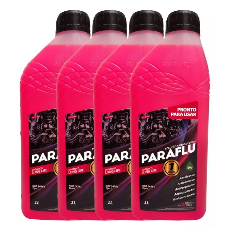 Kit Aditivo Radiador Paraflu 4 Litros Orgânico Rosa Long Life Pronto para uso 103004 em Oferta na Shopee