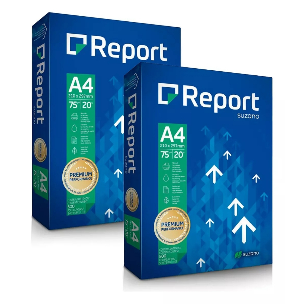 Kit 2 Resma Papel Sulfite A4 Report Premium Resma 1000 Folhas Branco Escolar Escritório Impressão em Oferta na Shopee