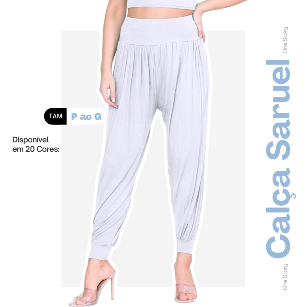 Calça Feminina Malha Viscolycra Confortável Saruel Soltinha