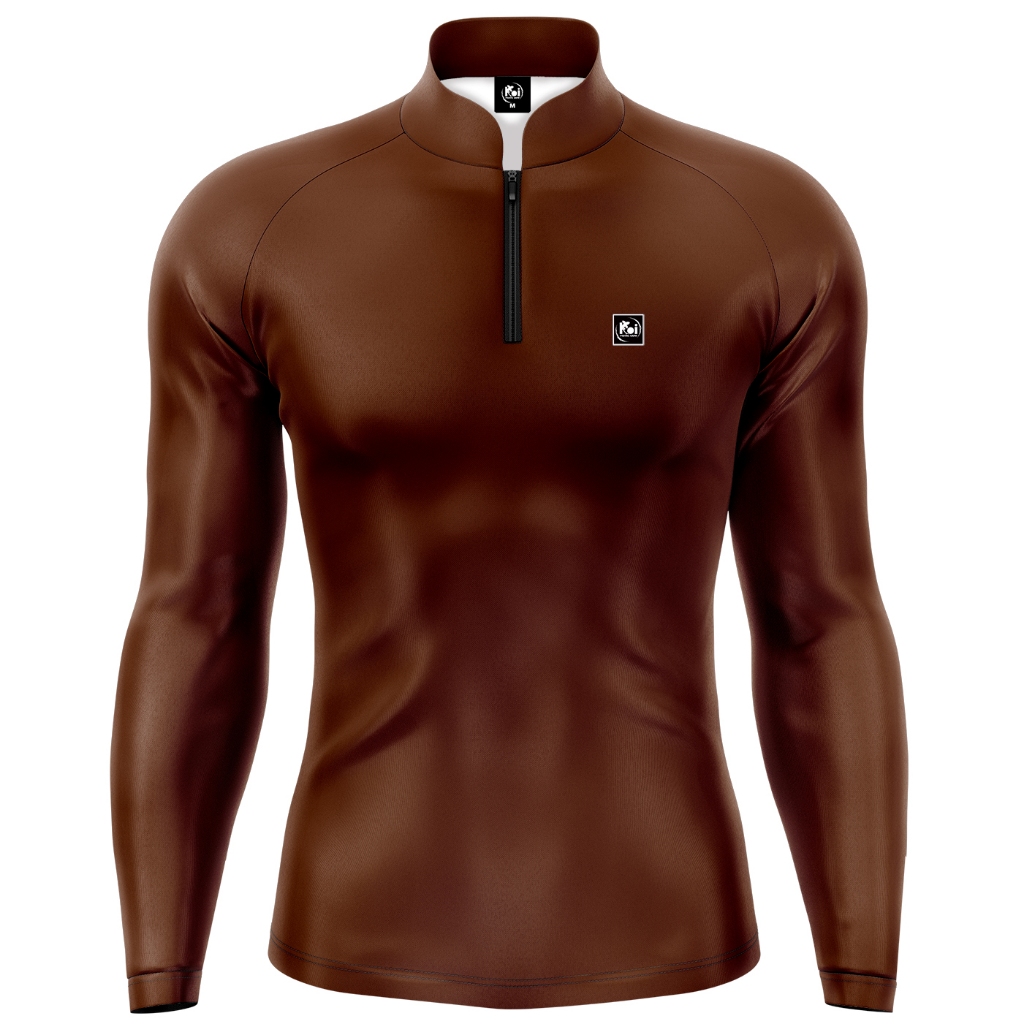 Camiseta Camisa Blusa Esportes Pesca Básica Marrom Com Proteção Solar Uv50+ em Oferta na Shopee