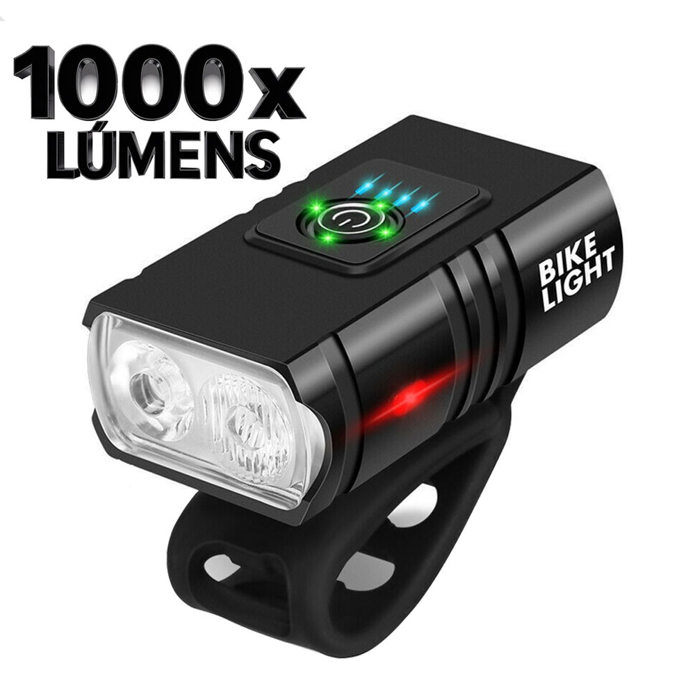 Lanterna Com Visor Farol Bike 2 Led Bicicleta Usb Recarregável Led Luzes