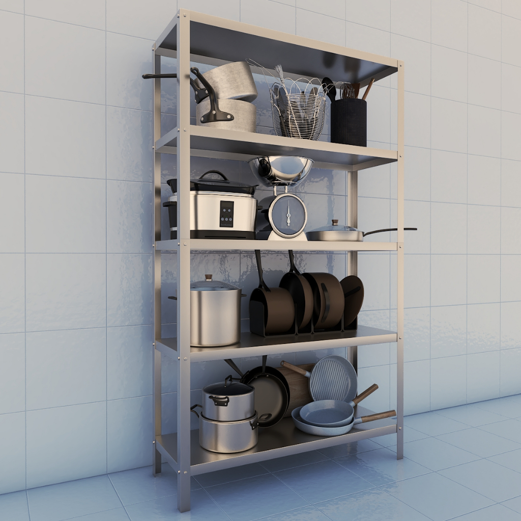 Estante Inox 5 Prateleiras Aço Inoxidável Industrial em Oferta na Shopee