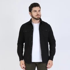 Camisa Jeans Masculina Manga Longa Casual Social Confortável Básico Slim Fit