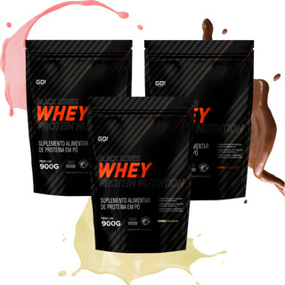Kit 3 Unidades Black Series Whey Protein Nutrition Refil 900g - GO NUTRITION em Oferta na Shopee