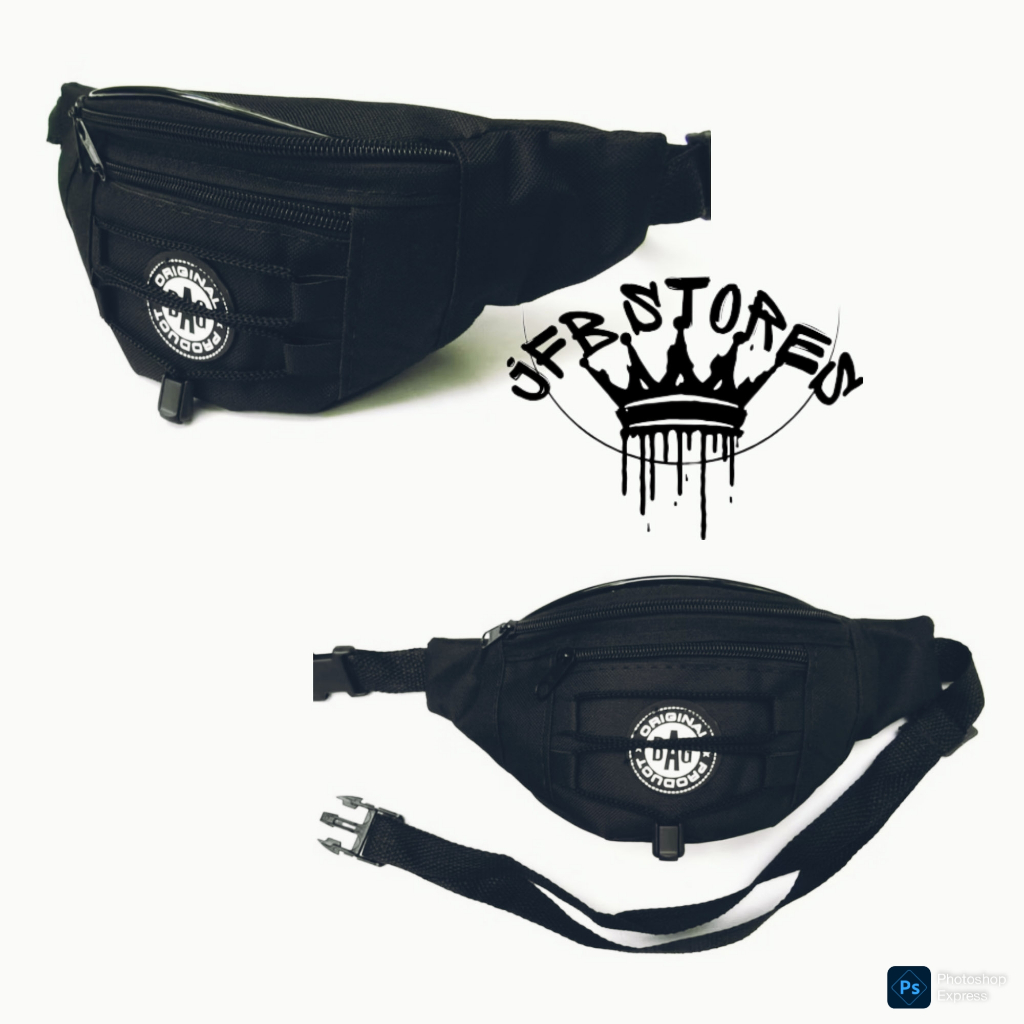 - Alta Qualidade - 02 Compartimentos - Serve P M G  CARACTERÍSTICAS:  -Modelo: Pochete Bag -Material: Nylon -Dimensão Po