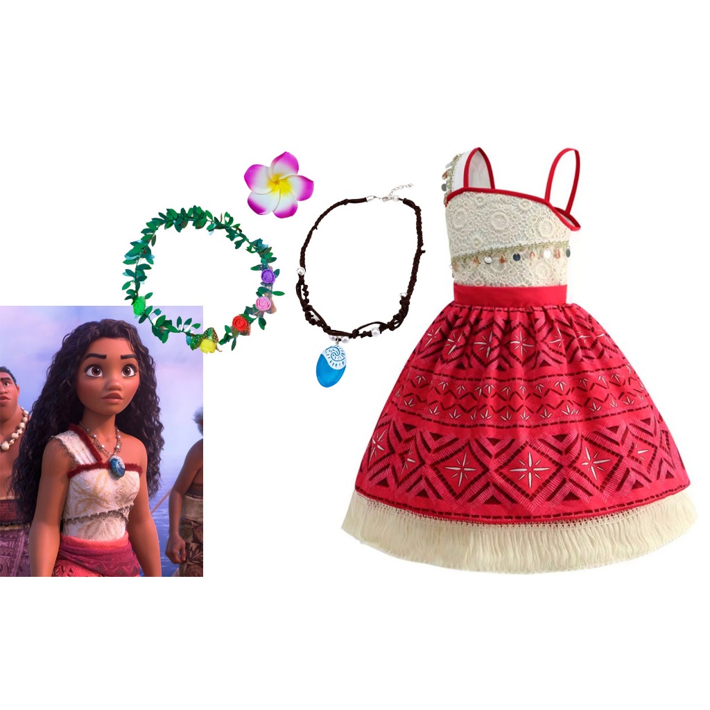 Fantasia Moana 2 Luxo com Vestido Infantil e Acessórios