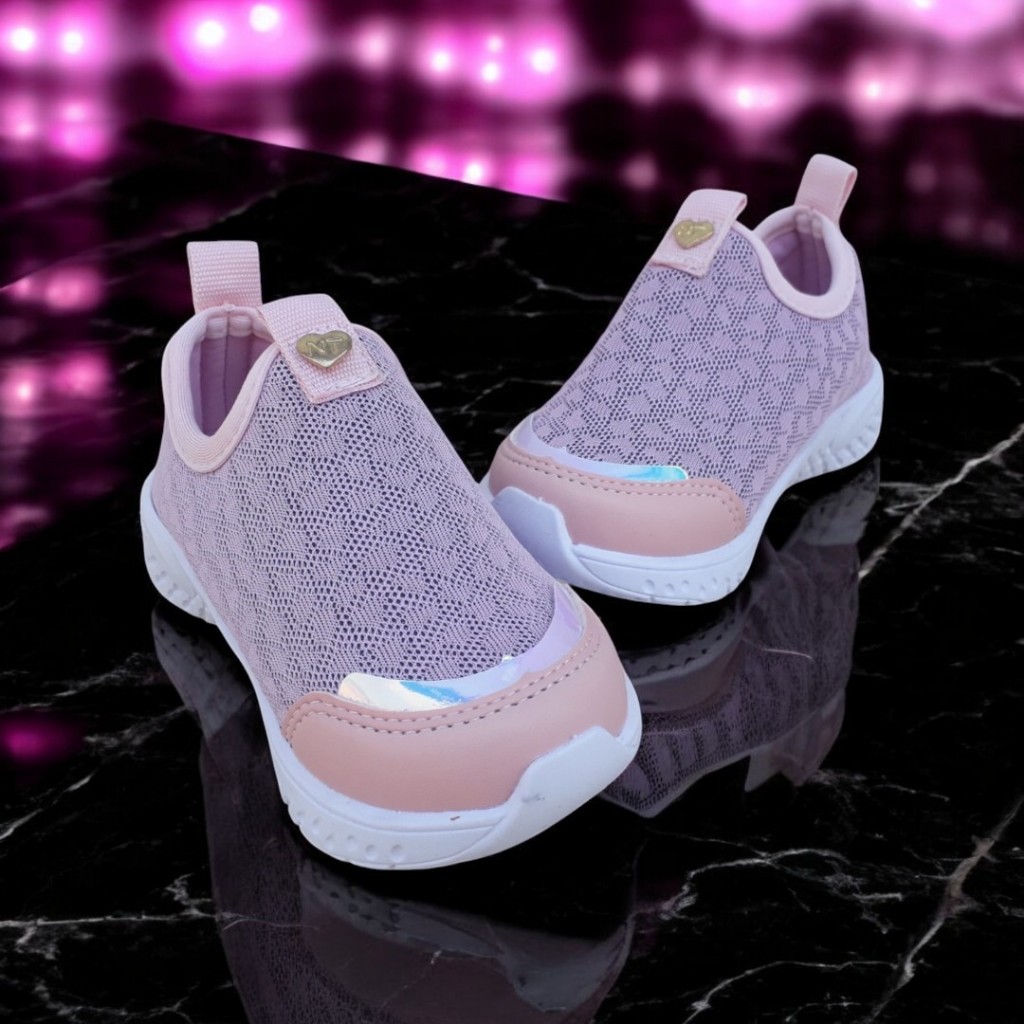 Tênis Menina Infantil Calce Fácil Feminino Pingente Coração e Confortável em Oferta na Shopee