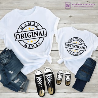 Kit Camisa Mãe e Filha - Blusa Mãe e Filho Copia Reduzida e Autenticada da Mamãe - Branca ou Preta em Oferta na Shopee