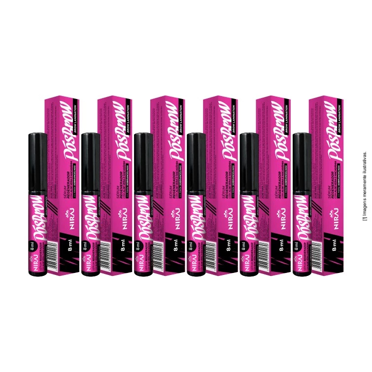Kit 6 Unidades Niraj Sérum Regenerador Pós Brow 8ml  Rosa  Com Aloe Vera e Macadâmia 8ML em Oferta na Shopee