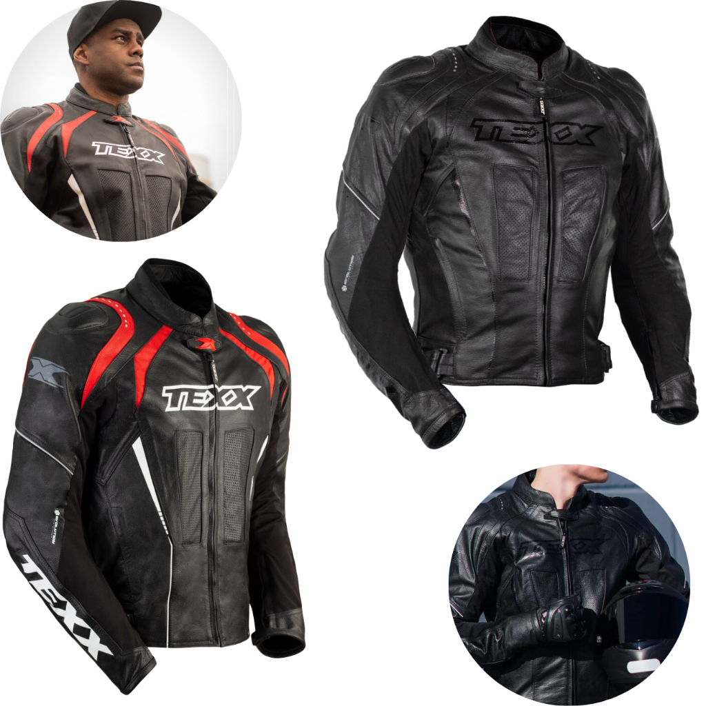 Jaqueta de Couro Motociclista Esportiva Texx Sniper V2 Com Cupim em Oferta na Shopee