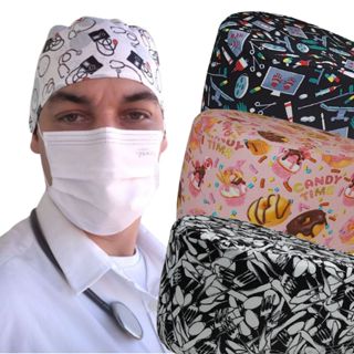 Touca Cirúrgica Bandana Enfermagem Cozinha Odontologia Amarrar em Oferta na Shopee