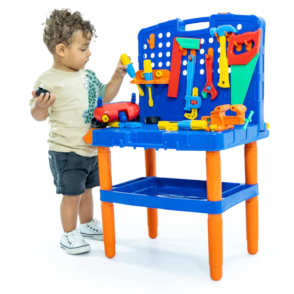 Bancada de Ferramentas Infantil 45 Peças Kit Ferramentas Infantil Oficina