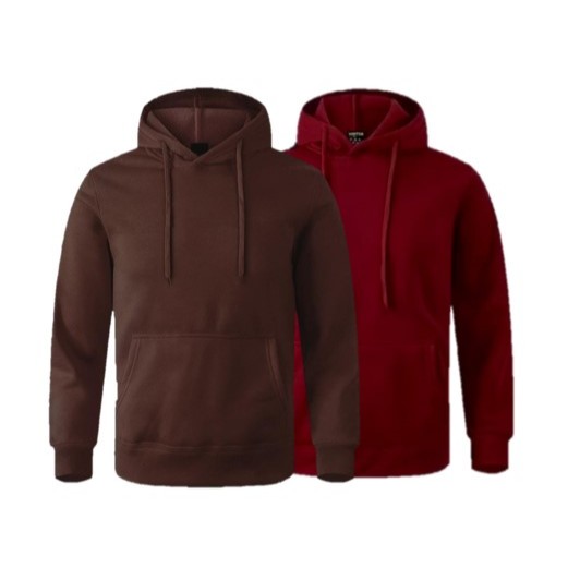 Kit 2 Moletom Canguru Com Bolso e Capuz Algodão Liso Sem Estampa Flanelado Masculino e Fem...