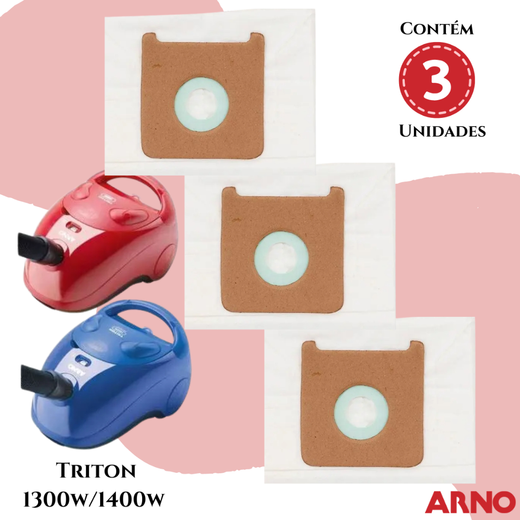 Filtro Saco Descartável Aspirador de Pó Compatível Com Arno Triton 1300w/1400w