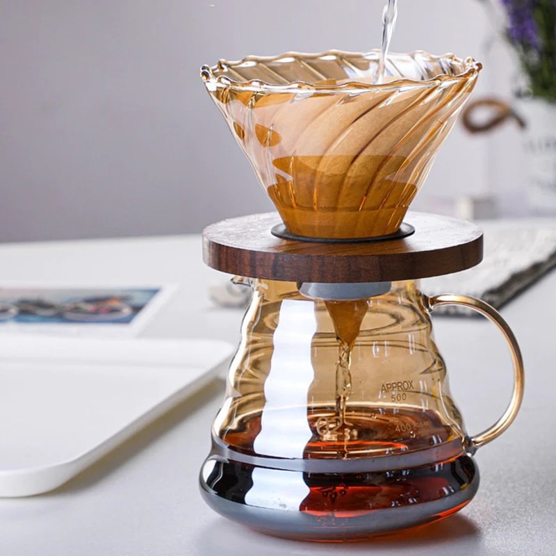 Kit Cafeteira Jarra De Vidro Com Coador De Café Cor Âmbar 600ml