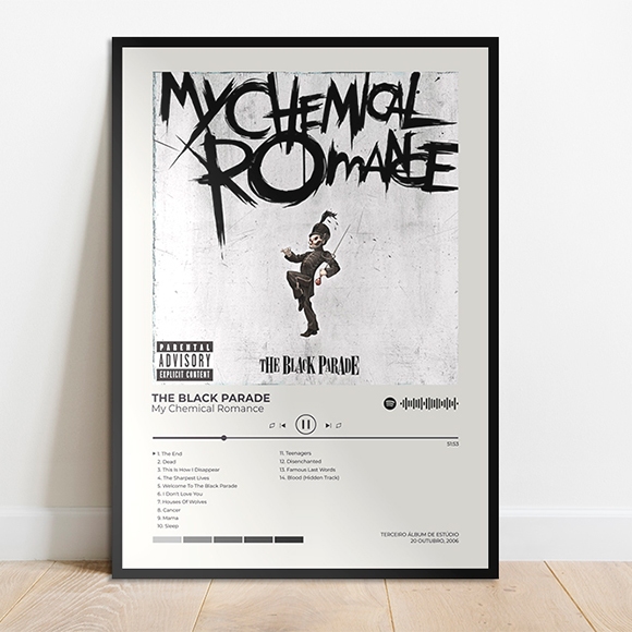 Quadro Placa mdf Spotify My Chemical Romance The Black Parade Three Cheers for Sweet Revenge