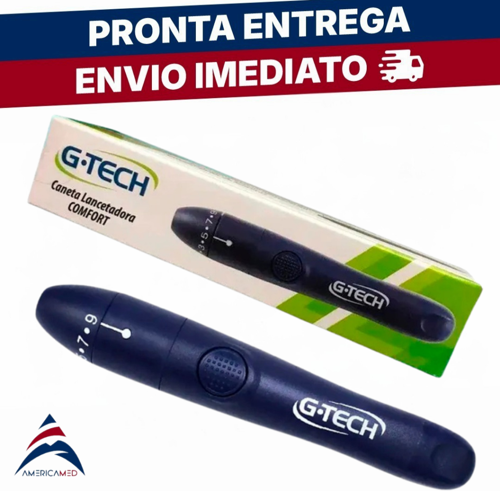 Caneta Lancetadora G-tech Comfort Cor Azul